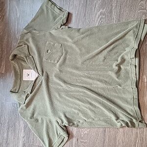 Khaki Polo Terry Shirt OAS Company Men's Large